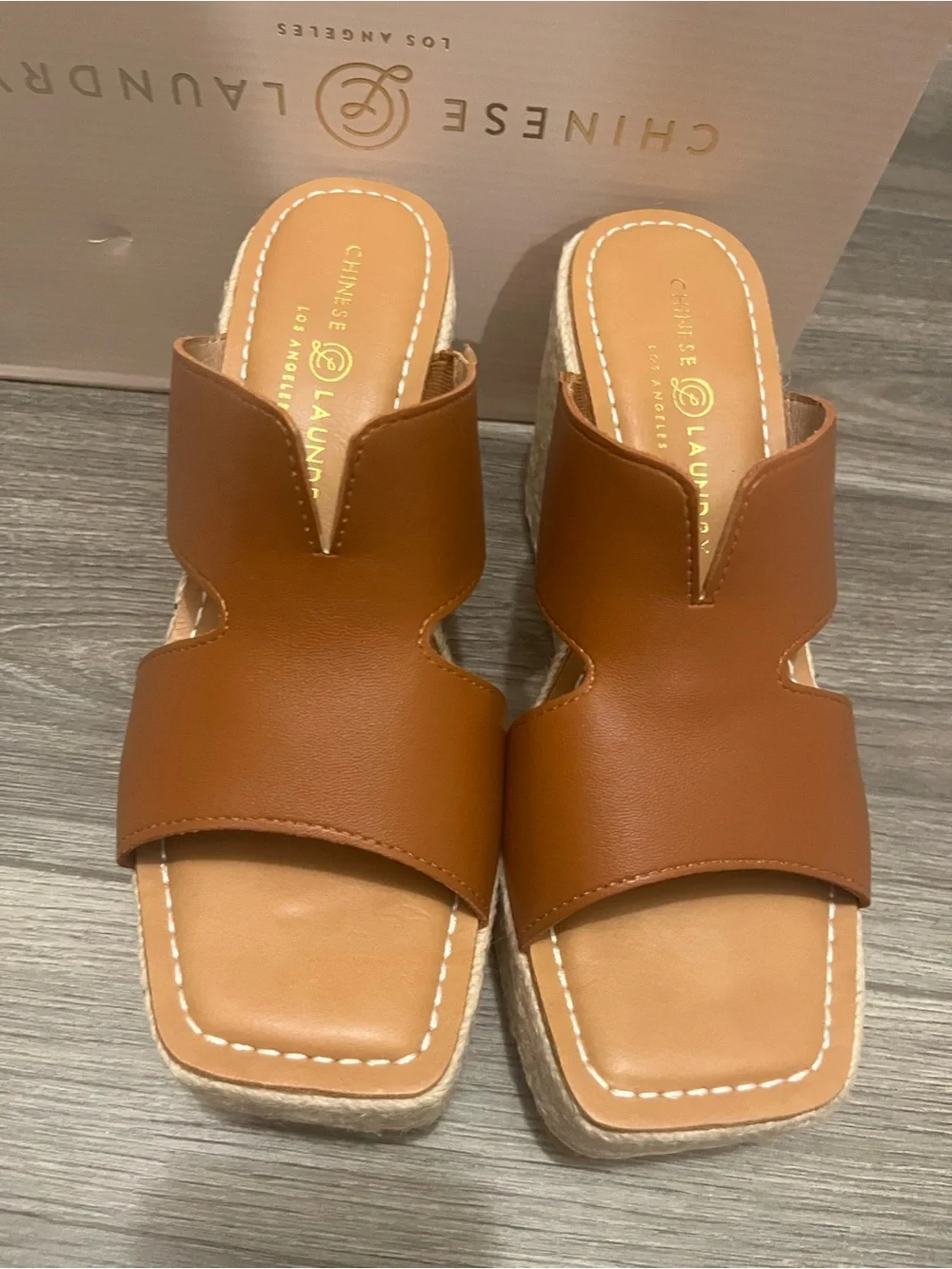 Chinese Laundry Next Door wedge sandal  Espadrille  Sli- Brown